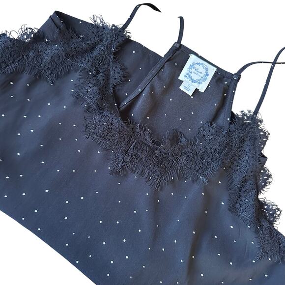 Anthropology Blue Rain black white polka dot cami size small - Picture 1 of 6